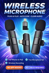 K9 Mini Type-C Wireless Condenser Lavalier Microphone Noise Cancelling Omni-directional Metal Lapel/Accessory Clips Phone Camera