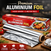 Premium Food-Grade Aluminium Foil Roll | 2 Meter Kitchen Foil for Cooking, Baking, BBQ & Wrapping