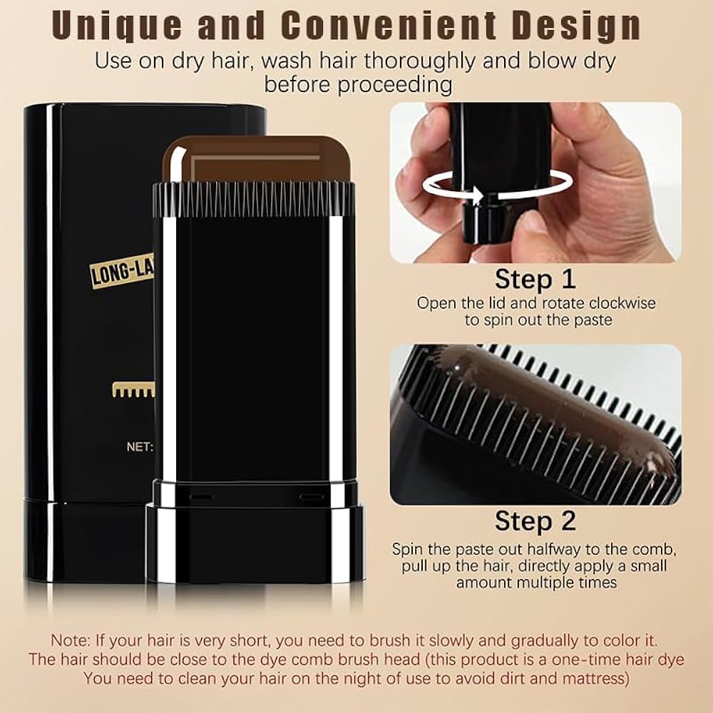 Root Touch-Up Hair Color Comb Stick | Waterproof & Sweatproof | Long-Lasting Coverage