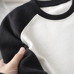Factory Outlet Custom Logo Color Block Patchwork Breathable Screen Print Long Sleeve T-shirt for Men