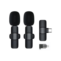 K9 Mini Type-C Wireless Condenser Lavalier Microphone Noise Cancelling Omni-directional Metal Lapel/Accessory Clips Phone Camera